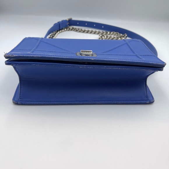 Christian Dior small Diorama flap bag in blue silver leather shoulder bag - Picture 2 of 16